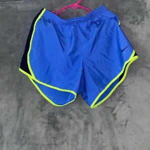 Mike Dri Fit Shorts Royal Blue Black Neon Green Size Small